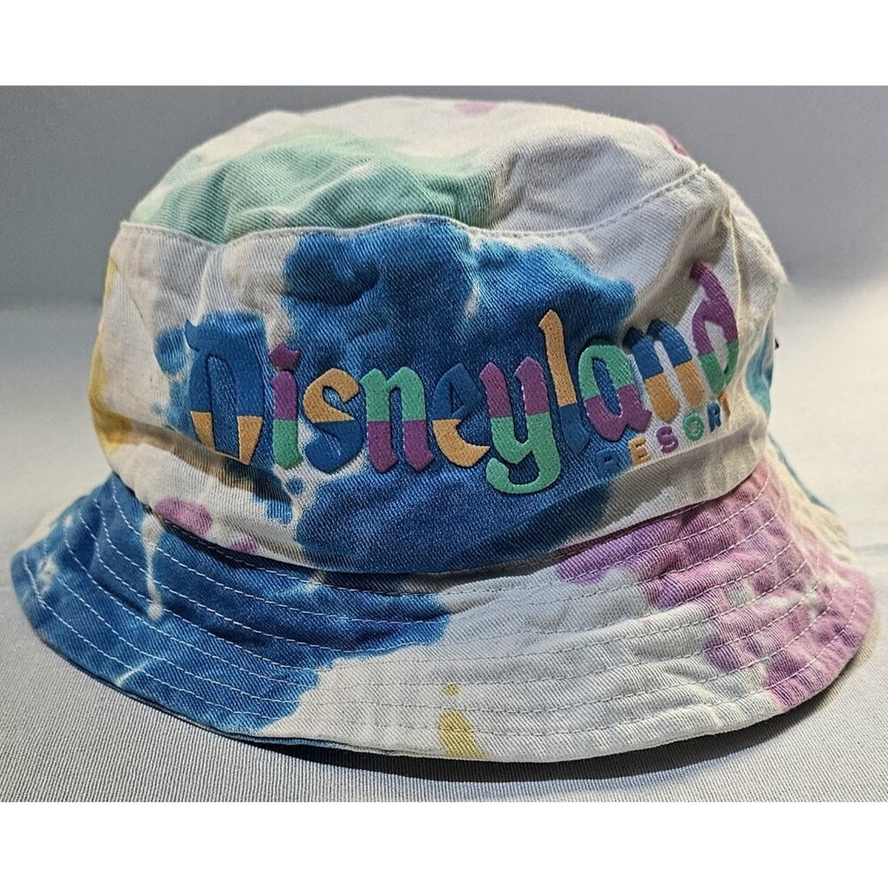 Disneyland Resort Spirit Jersey Bucket Hat Tie Dye Splatter Pink Blue Yellow